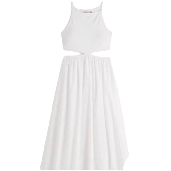 Abercrombie - NEW Mixed Fabric Cut Out Midi Dress Sz M - Picture 14 of 16